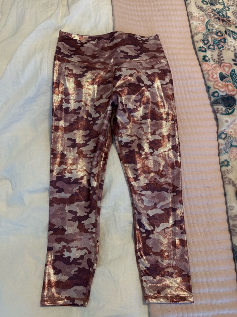 Fabletics Metallic Mauve Camo Leggings